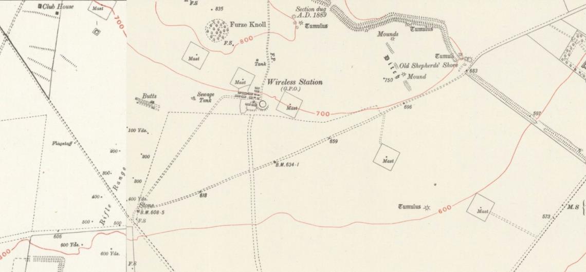 OS map of station and masts