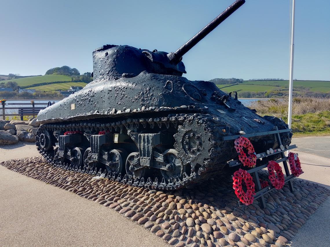 Tank memorial at Towcross